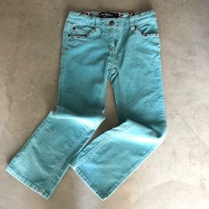 Mini Boden Turquoise Corduroy Bootcut Pants